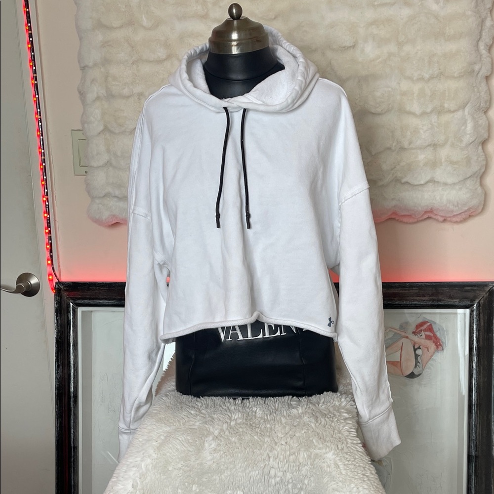 LG White Hoodie with Black Drawstrings